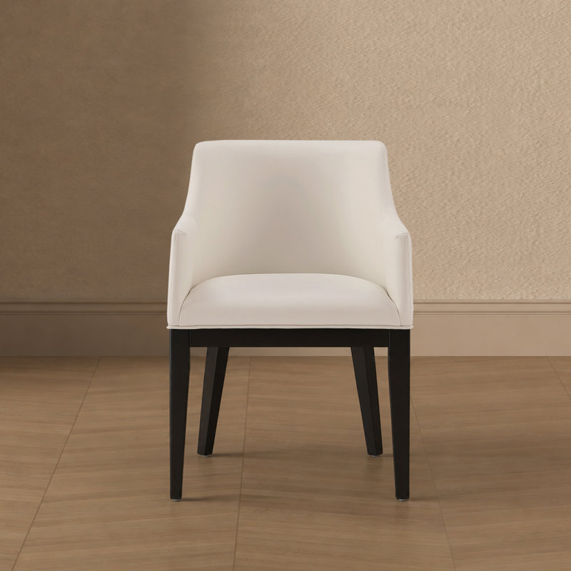 Chaise de salle à manger rembourrée Gansevoort, Crème, crème