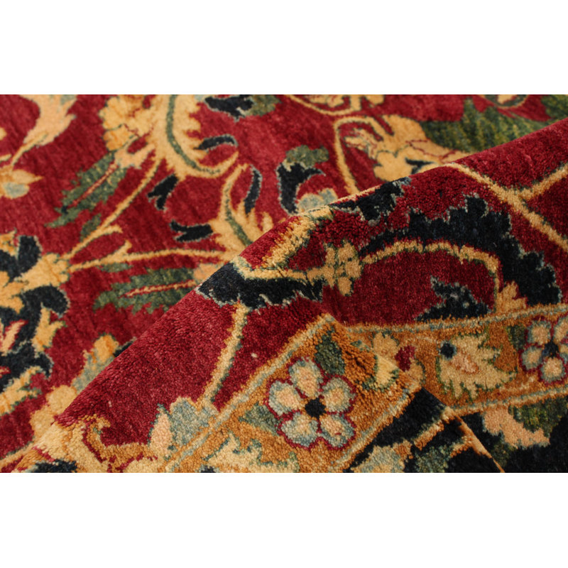 One-of-a-Kind Rectangle 8' X 10'2" New Age Wool Area Rug in Blue/Dark Red/Beige