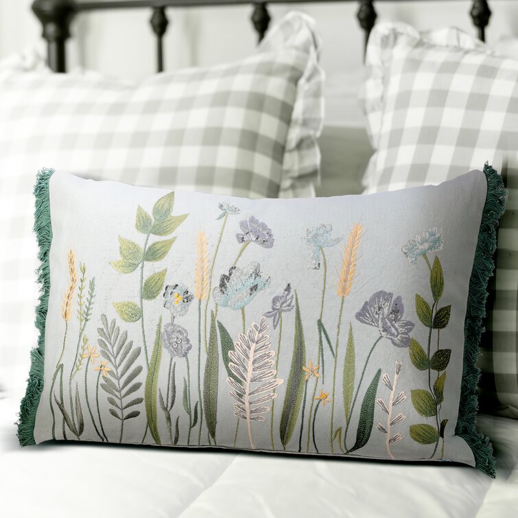 Pine Cone Hill - Jolie Embroidered White Decorative Pillow