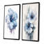Bleu Hibiscus Harmony - Hibiscus Wall Art, ensemble de salon de 2-102577061-102577065