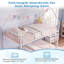 Lit superposé simple au-dessus d'un lit simple en métal, cadre de lit superposé en forme de maison avec toit et échelle blanc-129619090