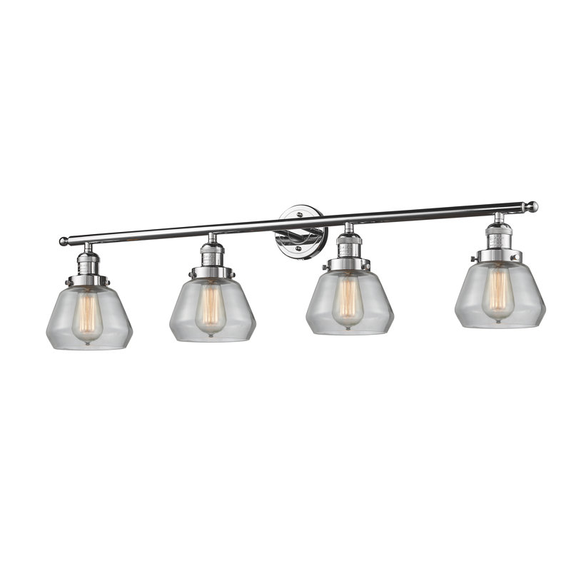 Lumière de vanité de 4-lumière Reyhani, Polished Chrome, Clear