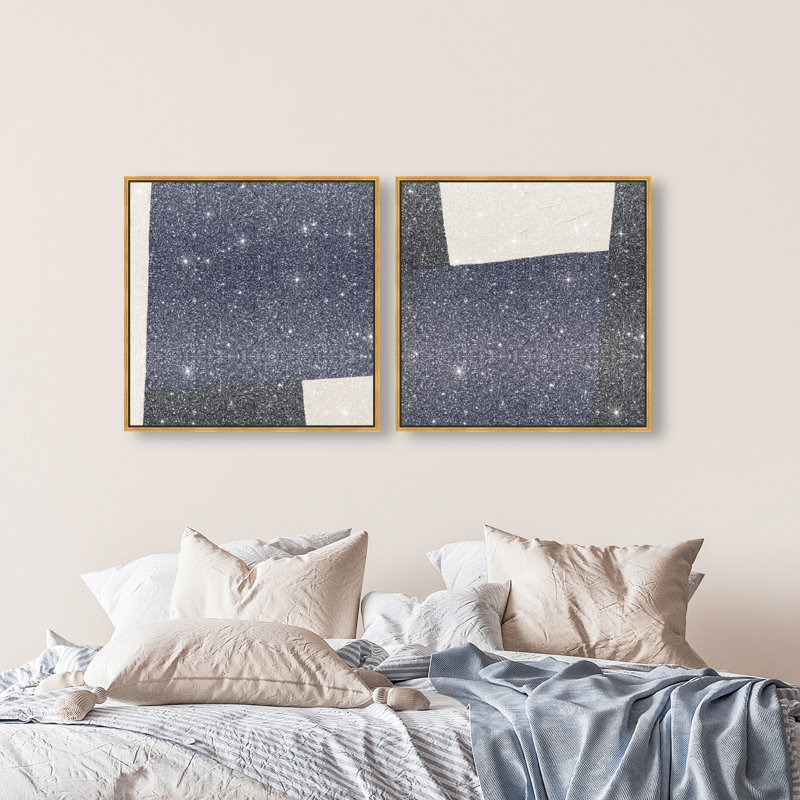 In Blue Set Set by Oliver Gal, 31"H x 31"W, Gold Floater Frame