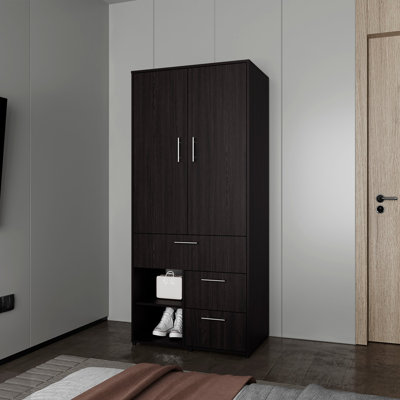 Armoire moderne avec rangement ouvert et 2 tiroirs Modern