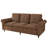 78.74''Modern 3-Seater Upholstered Sofa, Brown Fabric Couch with Tufted Cushions & Rolled Arms for Small Spaces-116094600