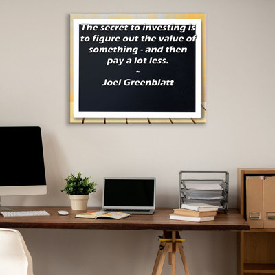 ArtsyQuotes Gallery Wrapped Canvas By Joel Greenblatt: "The secret to investing is to figure out the value of something - and then pay a lot less."