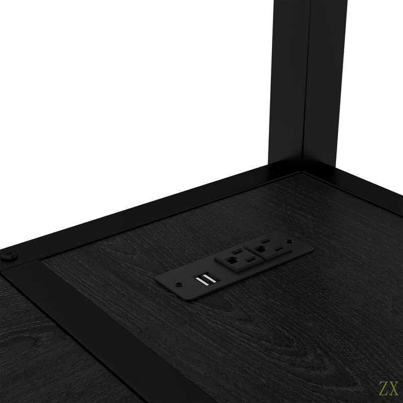 Lit superposé simple au-dessus de simple avec bureau et tablettes, avec plusieurs positions, avec DEL et USB