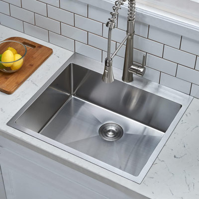 25x22 Inch Drop In Kitchen Stainless Steel Sink With Drain