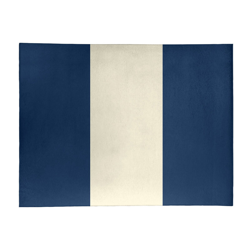Tapis bleu marine / crème Seattle, Rectangle 8 pi x 10 pi