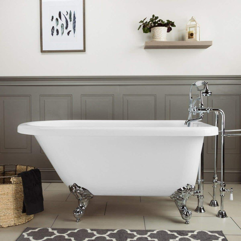 Savanna x Soaking Acrylic Bathtub, White, 25" H x 53.25" L x 29" W, Rim