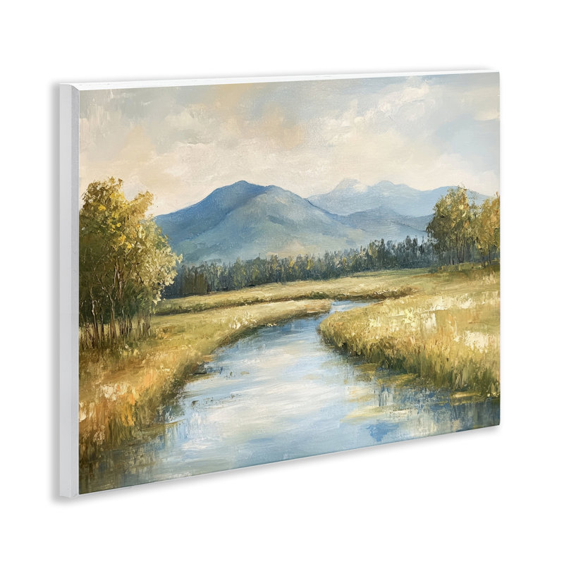Plaque murale «River Bend with Tall Grass» par Petal Prints Design