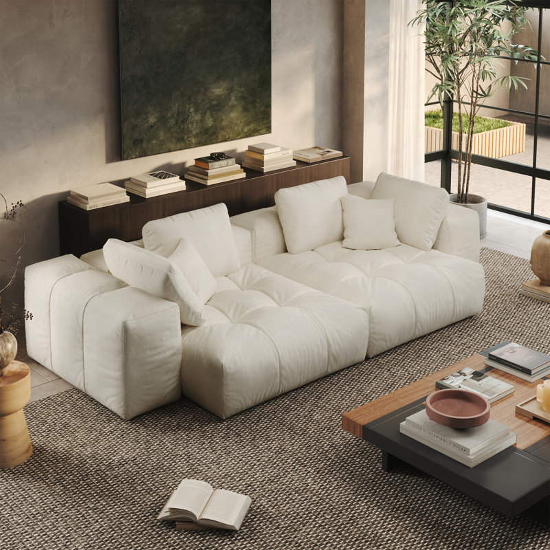 Manistique 108'' Upholstered Cloud Modular Sectional Sofa