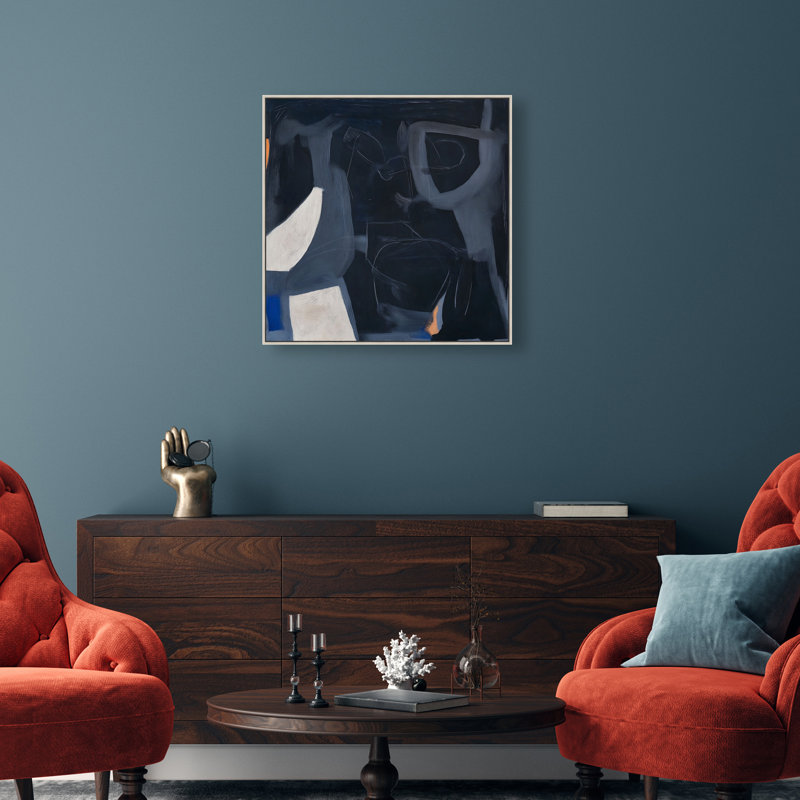 Obscured Voices I Canvas Abstract Print by Oliver Gal, Black Frame, 12 x 12, 31"H x 31"W, Silver Frame