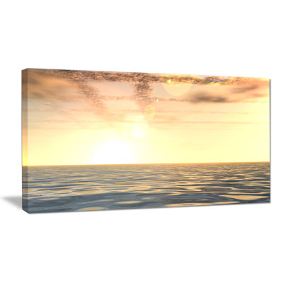 «Beautiful Seascape with Clouds Over», reproduction de photo sur toile tendue