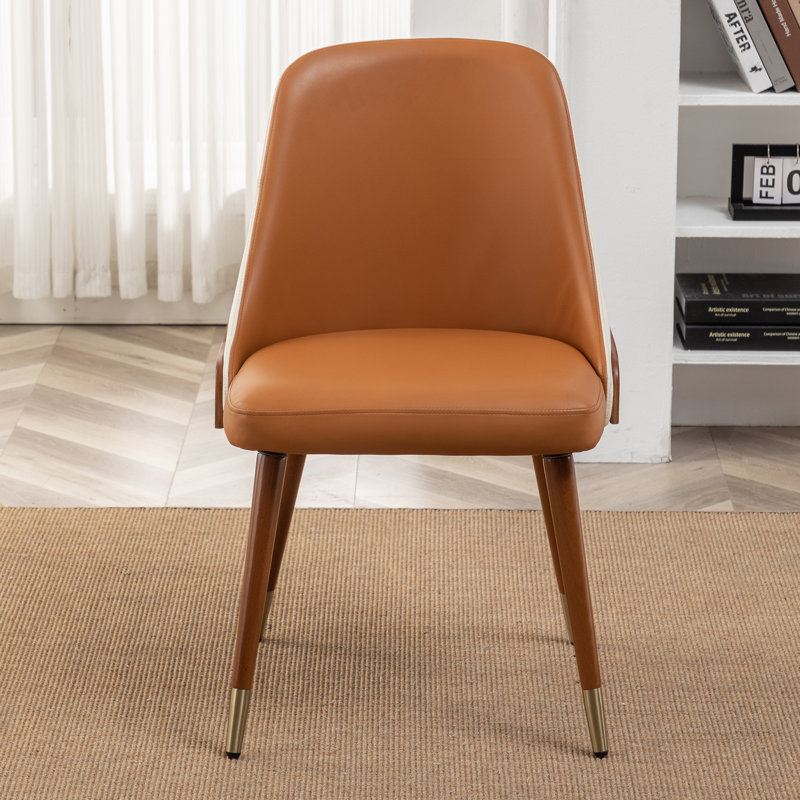 48cm H Upholstered Parsons Chair in Black, Orange