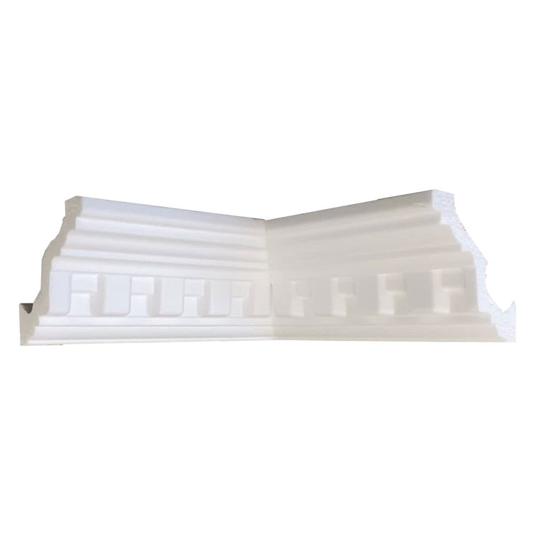 Dentil 78.74"L x 4.38"W x 3.15"H x 3.15"D Glue-Up Styrofoam Crown Molding 32.5 ln. ft.