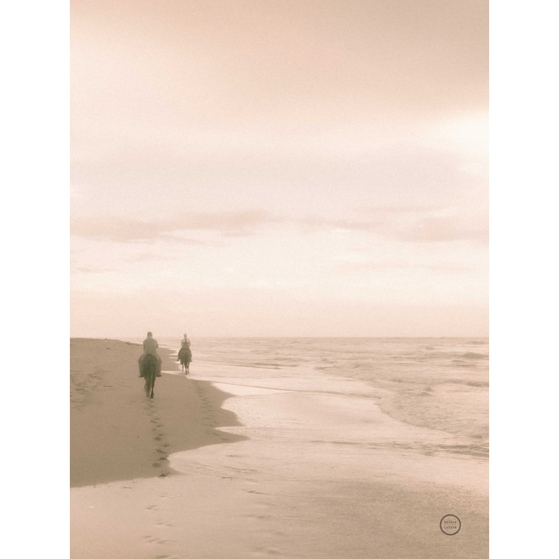 «Horses on the Beach Crop», reproduction sur toile tendue, H 16 po x l 12 po