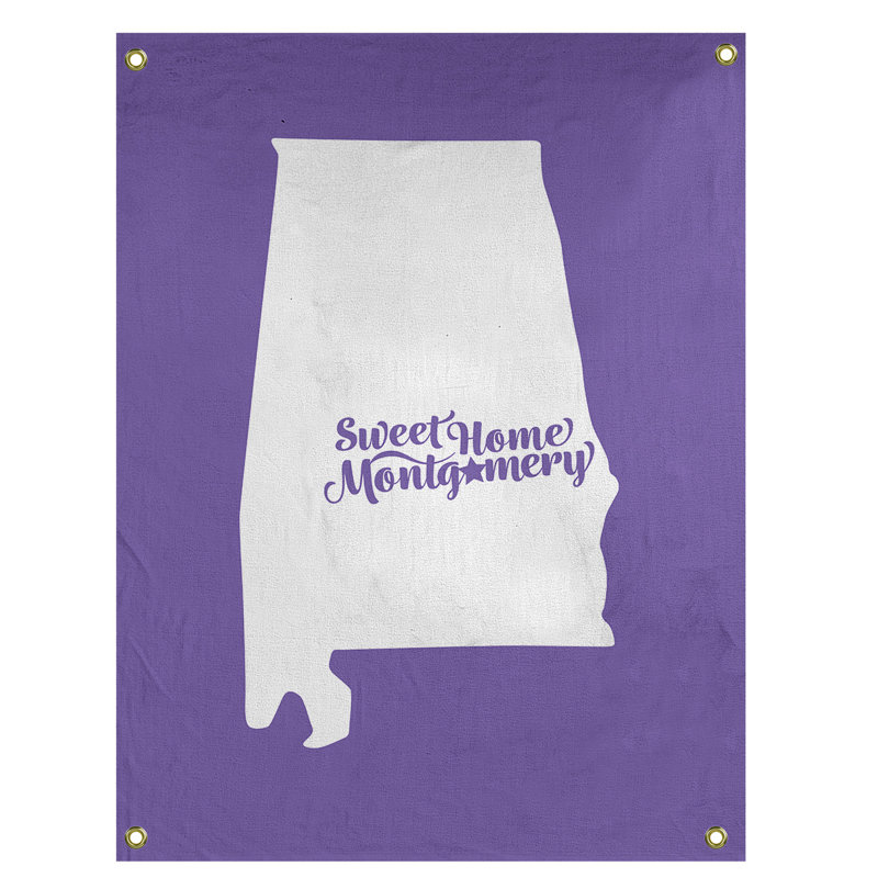 Tapisserie murale montgomery alabama, H 80 po x l 59 po, Mauve