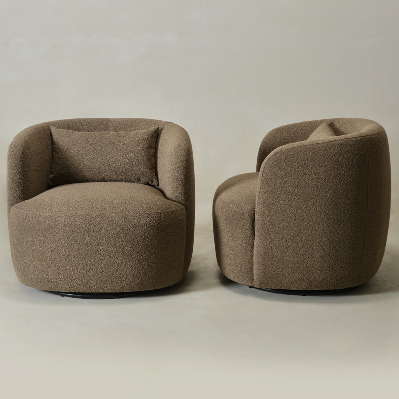Fauteuil demi-tonneau pivotant l 34 po Jaydin, Ours en peluche
