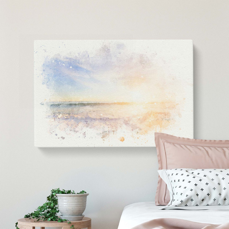San Diego Beach In Abstract - Wrapped Canvas, 50cm H x 76cm W x 3cm D