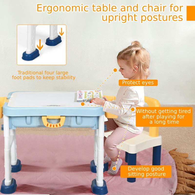 Sebiorn Kids 2 Piece Rectangular Play Or Activity Table and Chair Set