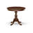 3 Piece Dining Room Table Set Includes 1 Round Pedestal Dining Table and 2 Mahogany Linen Fabric Dining Room Chair with Slatted Back - Mahogany Finish-537440753