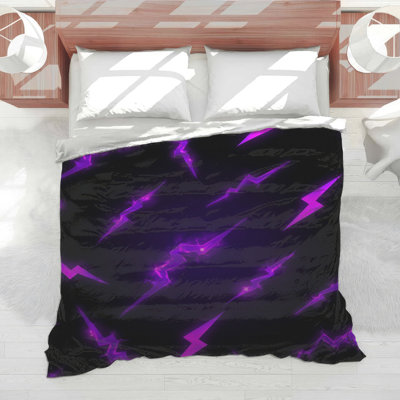 Purple Lightning Bolts Comforter
