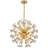 Hrithvik Modern LED Round Double-Layer Golden Crystal Chandelier, Height Adjustable