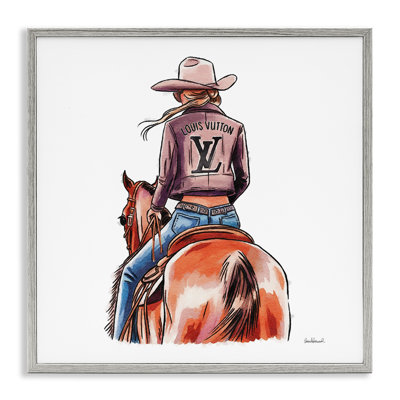 Équitation Glam Cowgirl, art de la giclée encadrée par Amanda Greenwood