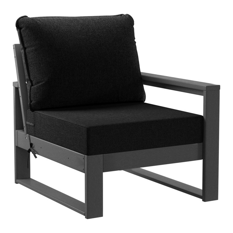 Ensemble de conversation modulaire 6 pièces avec cadre gris Patio, Noir, noir, noir, noir