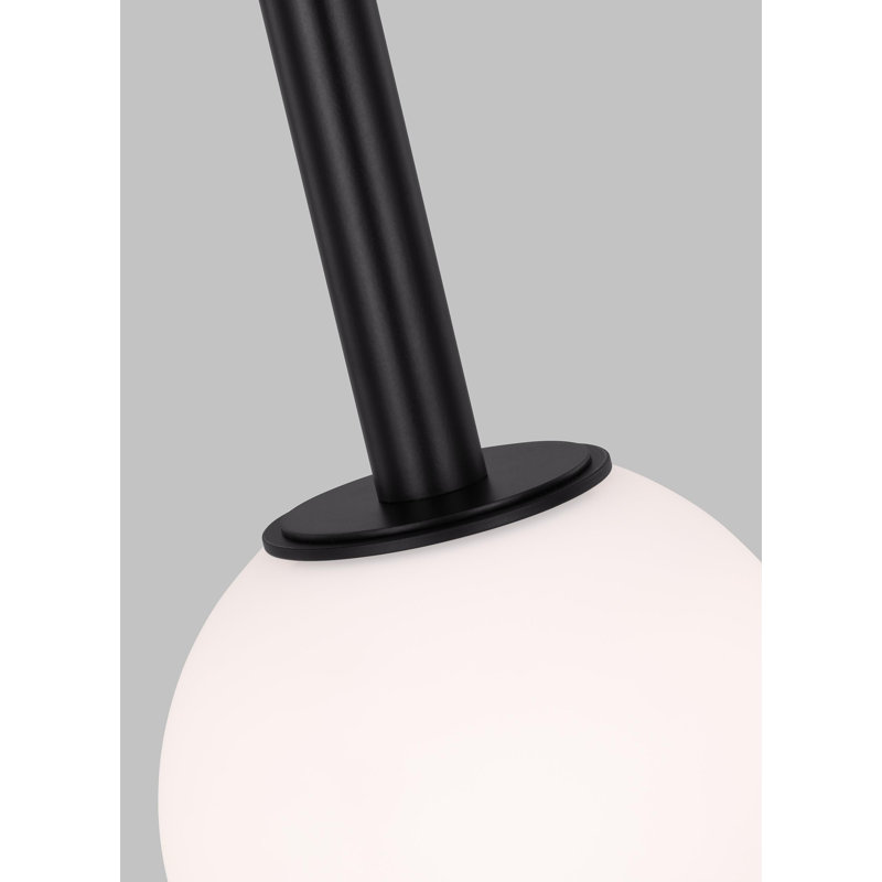 Midnight Black Frosted Glass Globe Pendant Light