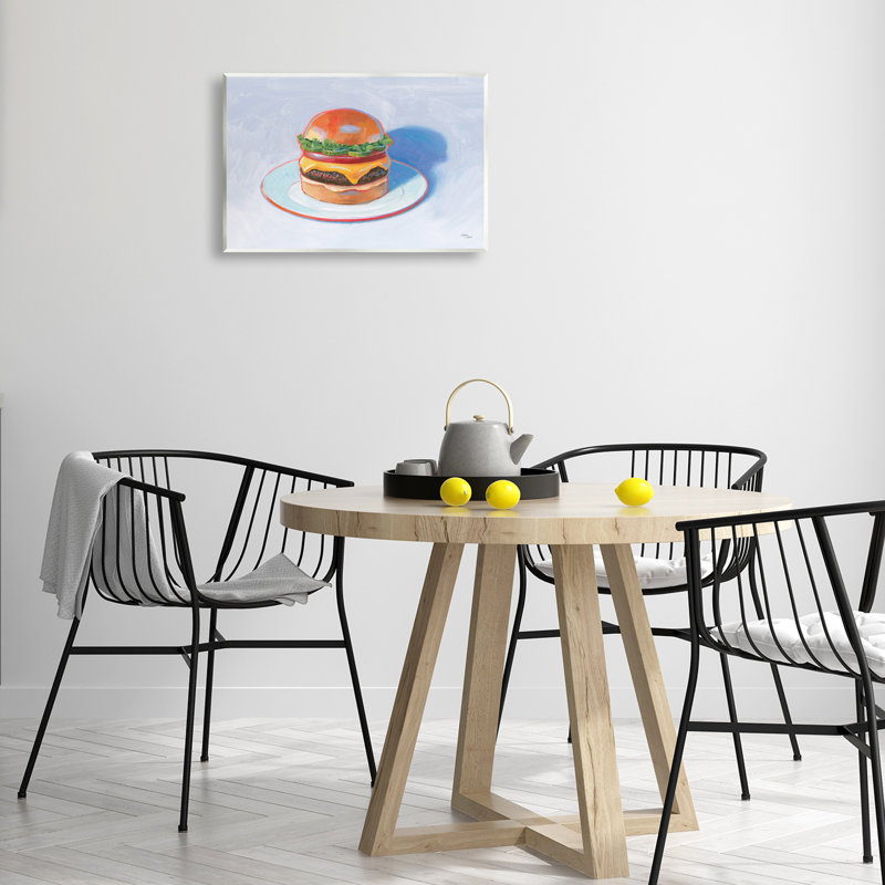 "Burger on Plate" par Wild Apple, H 13 po x l 19 po