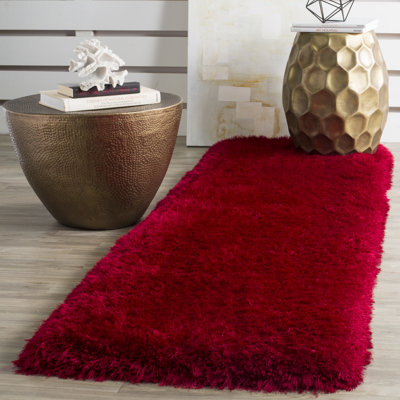 Shortt Handmade Tufted Red Area Rug