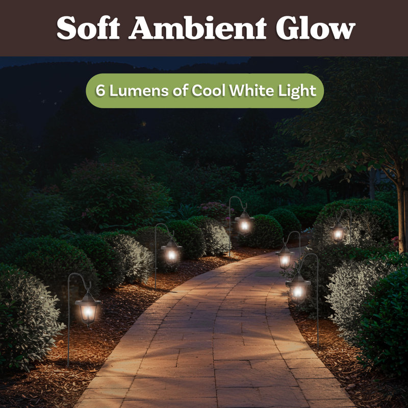 Hanging Solar Coach Lights- 26 Outdoor Lighting with Hanging Hooks for Garden, Path, Landscape, Patio, Driveway, Walkway- Set of 2 by Pure Garden