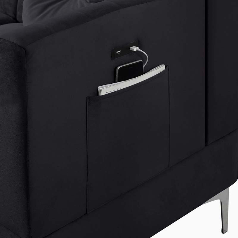 Canapé modulaire Sukias Old World Charm, Velours noir