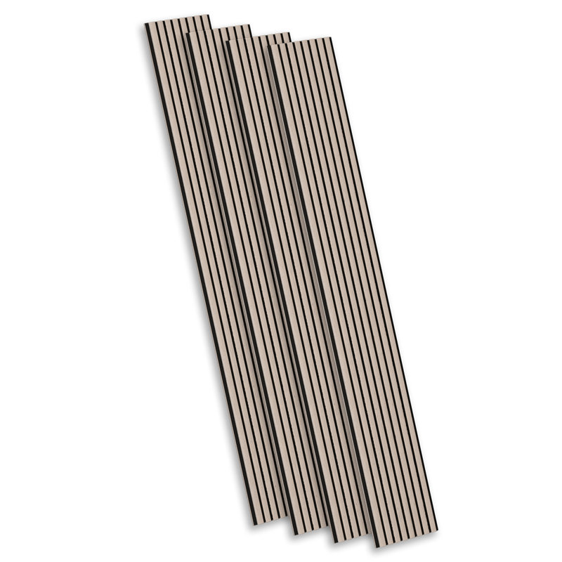 4 PCS 106"L x 12.6"W Acoustic Slat Wall Panels, Eco-Wood Look for Home/Office Wall & Ceiling (37.12 sq. ft.), Walnut