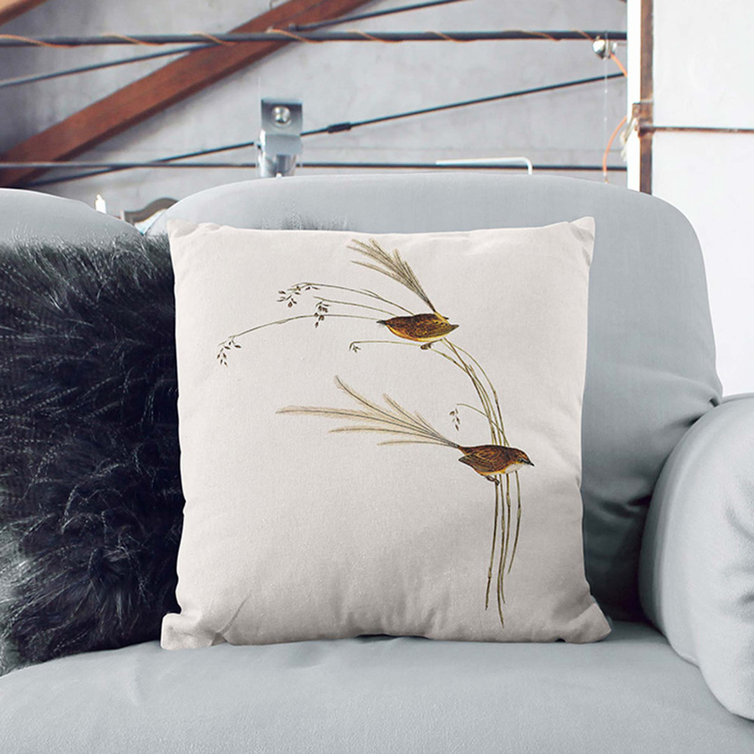 Emu Wrens by Elizabeth Gould Cushion with Filling