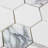 Hexagon Marble Mosaic Tile in White/Gray