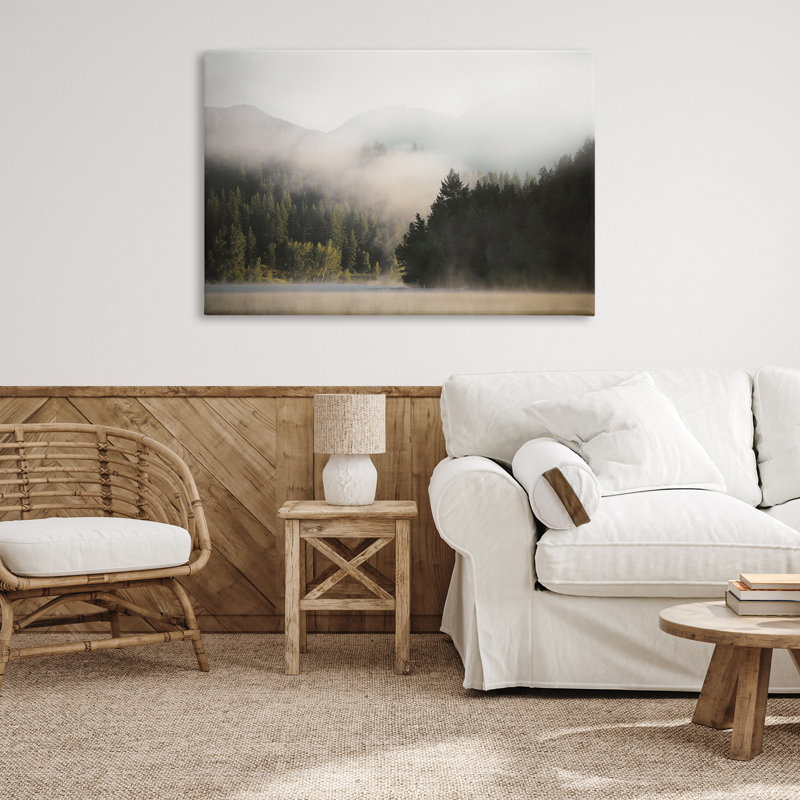 «Rolling Fog Woodland View», art mural sur toile par Carol Robinson, H 30 po x l 45 po
