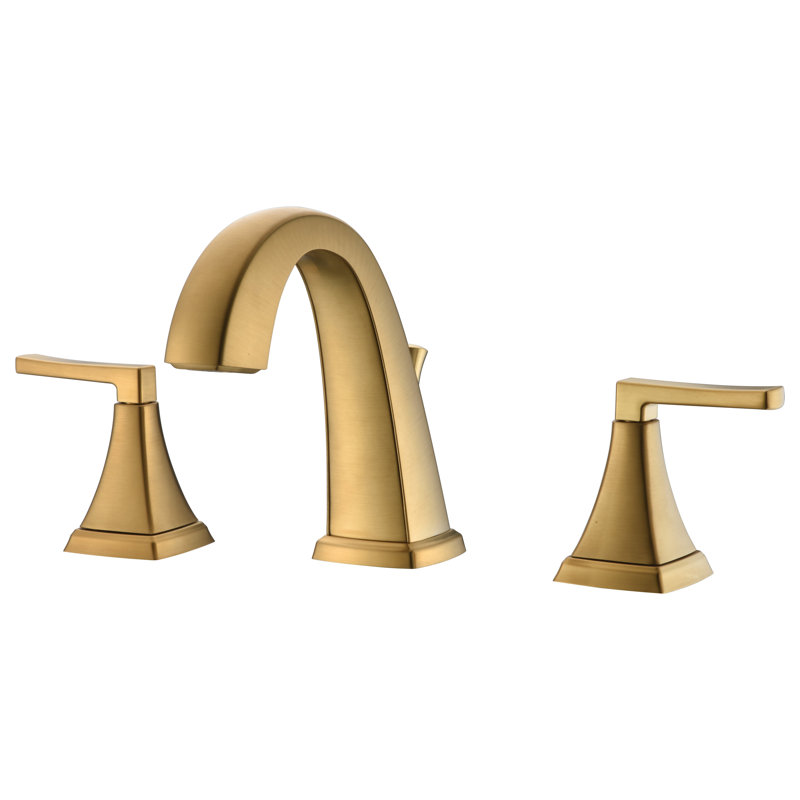 Lotto Collection Two-Handle 6 to 10" Widespread Lavatory Bathroom Faucet with Drain Assembly - Brushed Gold, Brushed Gold