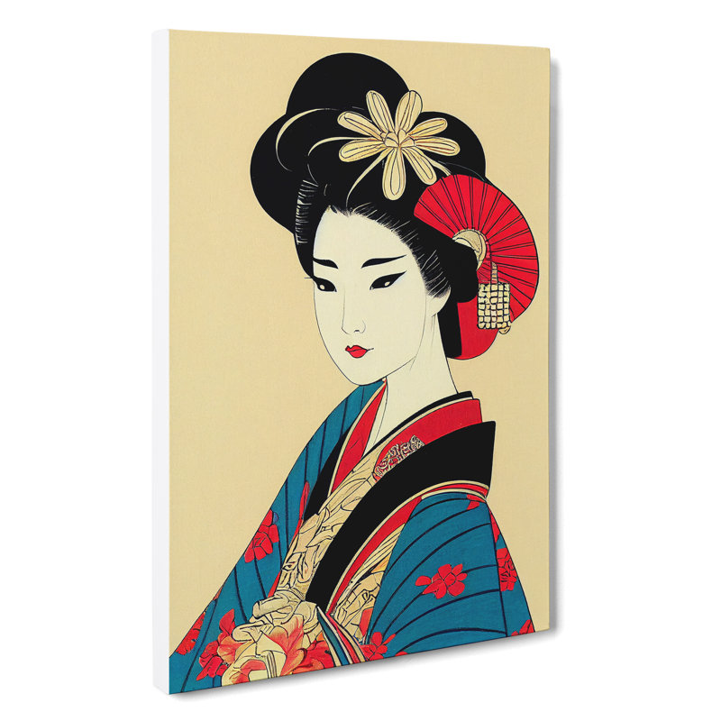 A Gorgeous Geisha - Wrapped Canvas Print, 76cm H x 50cm W x 3cm D