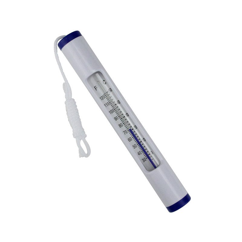 Thermomètre de piscine 6,75 "blanc et bleu avec cordon