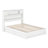 Akanthou Solid Wood Storage Bookcase Platform Bed with Footboard & Under Bed Drawers-725538331-725538534