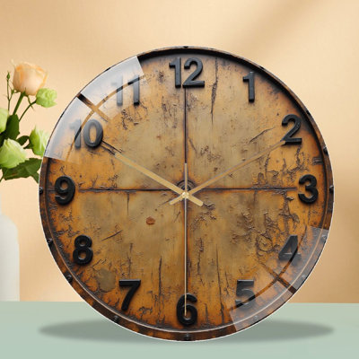Horloge murale rétro en métal 12 po