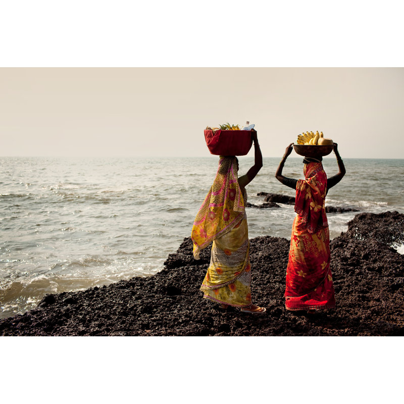 Lady at the Beach 1 Piece Wrapped Canvas Wall Art, 20cm H x 30cm W x 3.8cm D