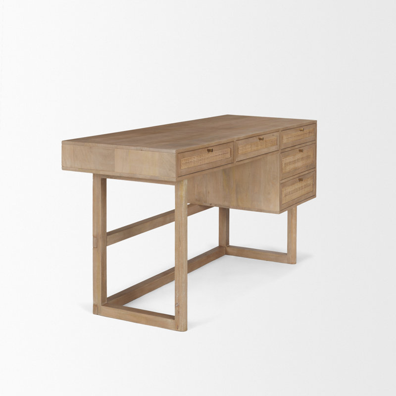 Bureau en bois massif Cinna, Brun pâle