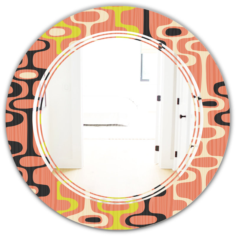 Miroir mural moderne sans cadre, H 23,6 po x l 23,6 po, Triple C en X abstrait