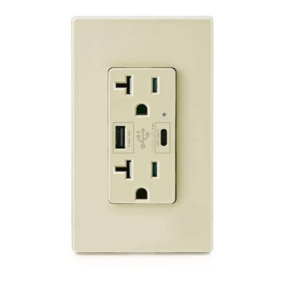 20-Amp PD Outlet Power Delivery,Ivory,Tamper Resistant
