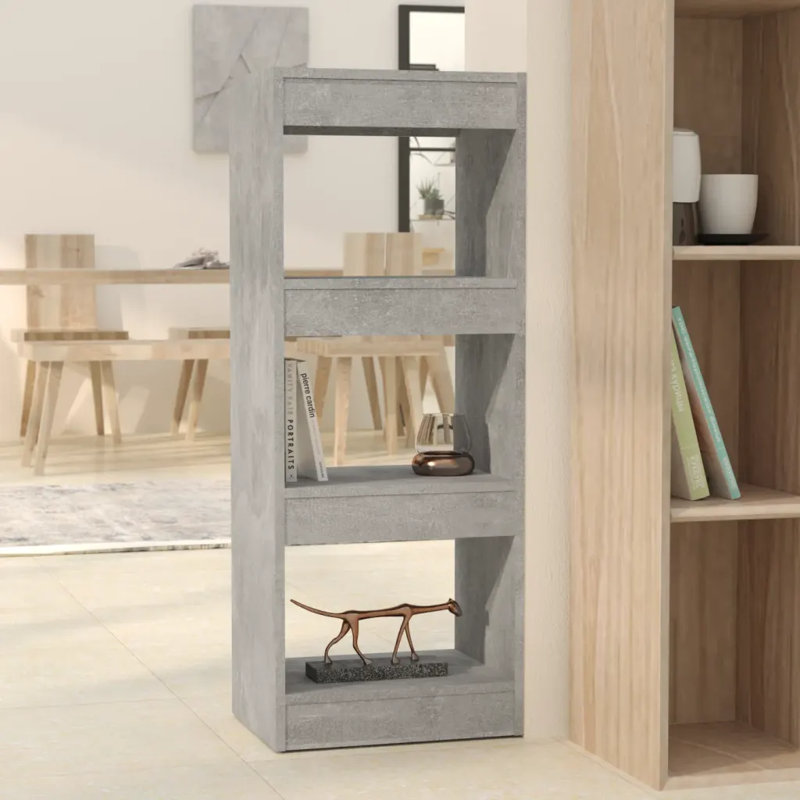 Geisha Etagere Bookcase, 103cm H x 40cm W x 30cm D, Concrete Grey