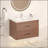 30" reddish brown Wall Mounting Bathroom Vanity, Soft Close 2 Drawer